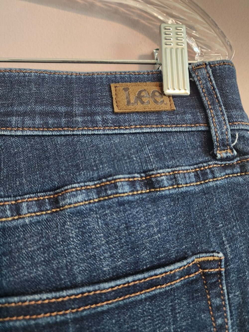 2/$30 Lee Flex Motion Mid Rise Bootcut Blue Jeans Size 14 Long - Picture 10 of 13